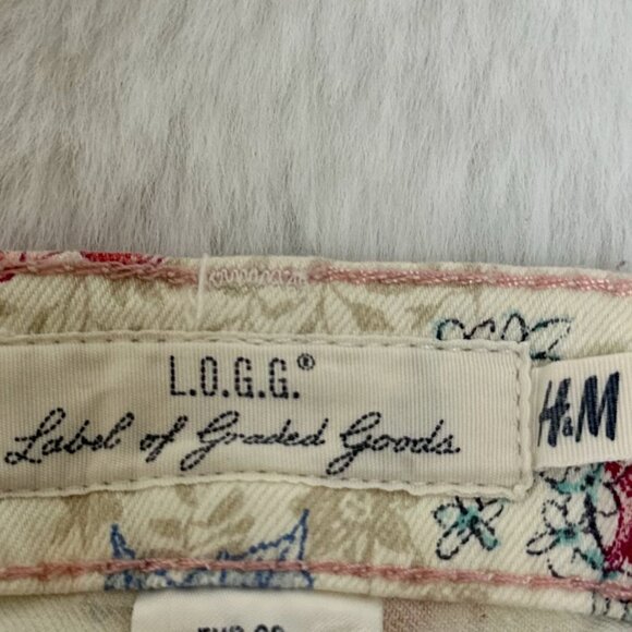 H&M Baby Floral Print Skinny Jeans – Cream Multi - Picture 9 of 11